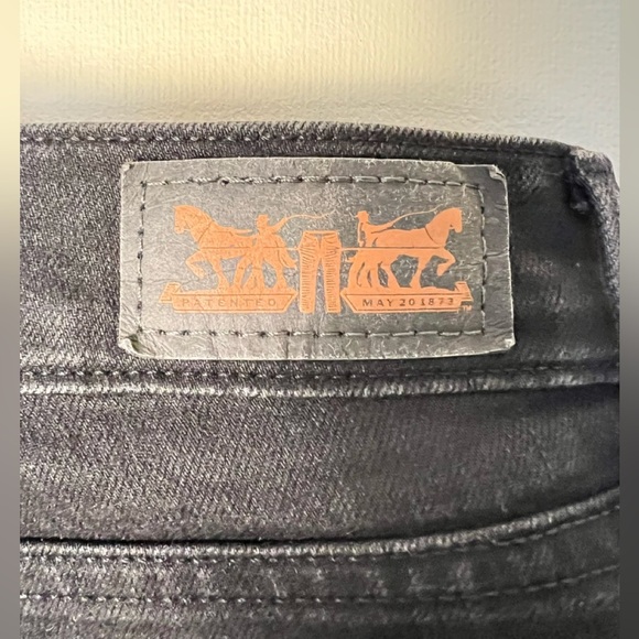 Levis 505 Womens Black Pants 6 Straight Leg Ankle Cropped Jeans Stretch Casual - Picture 9 of 17